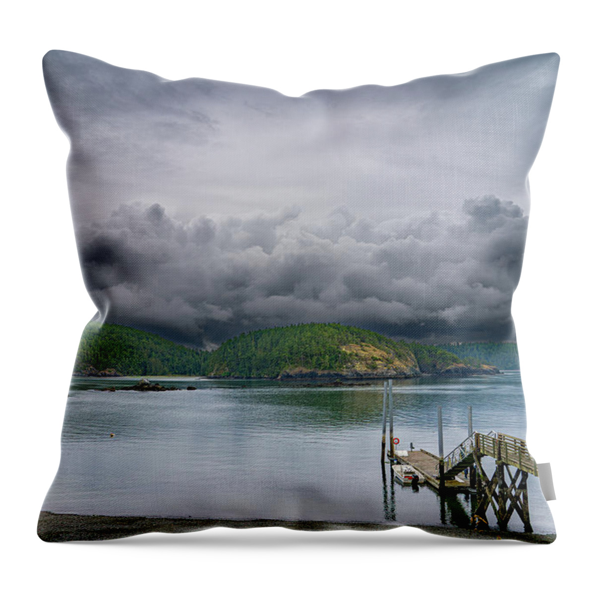 Clouds Throw Pillow featuring the photograph Stormy Day by Gary Skiff