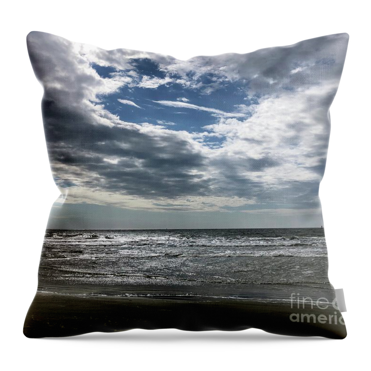 Stormy Sea Throw Pillow featuring the photograph Stormy Evening by Flavia Westerwelle