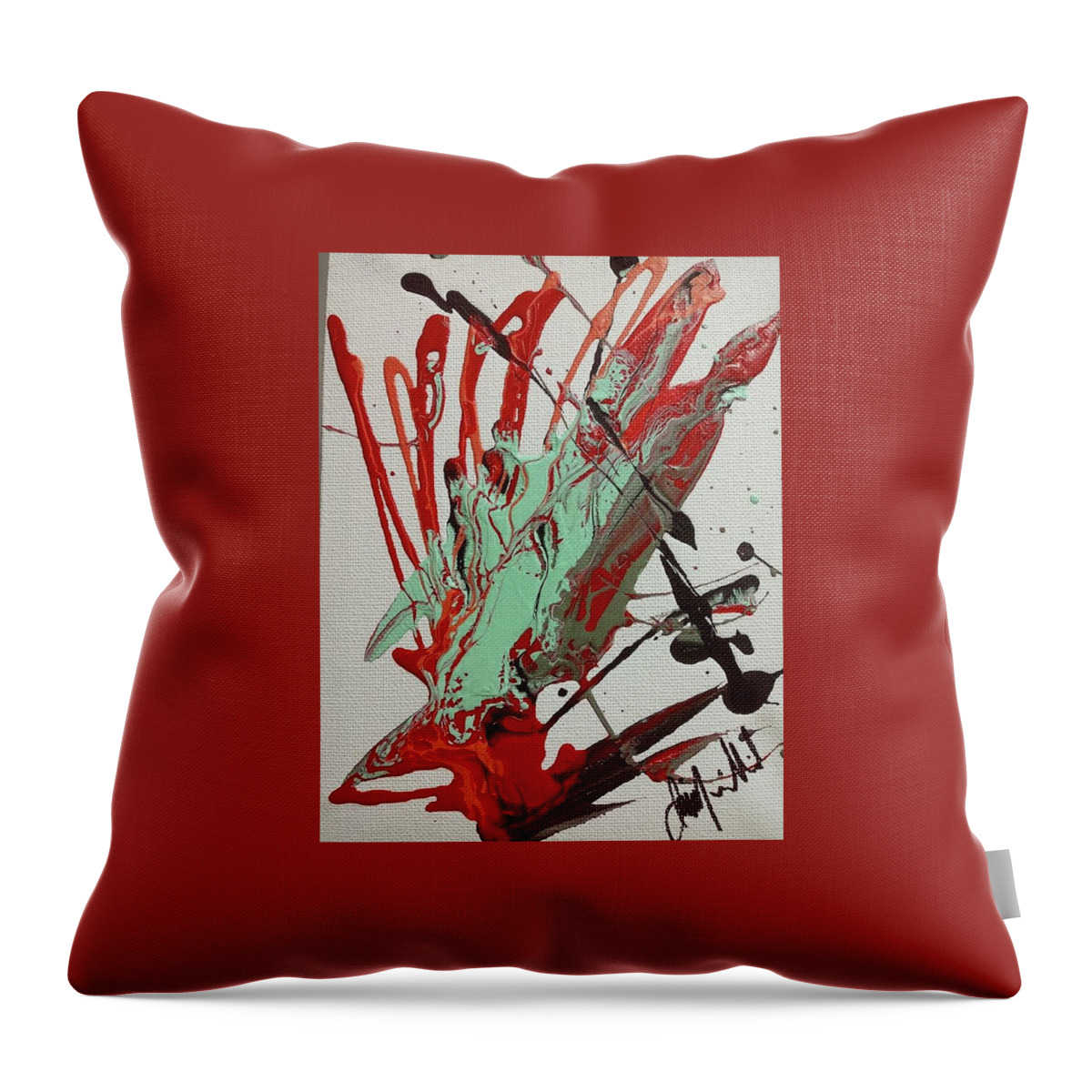  Throw Pillow featuring the painting Straight by Jimmy Williams
