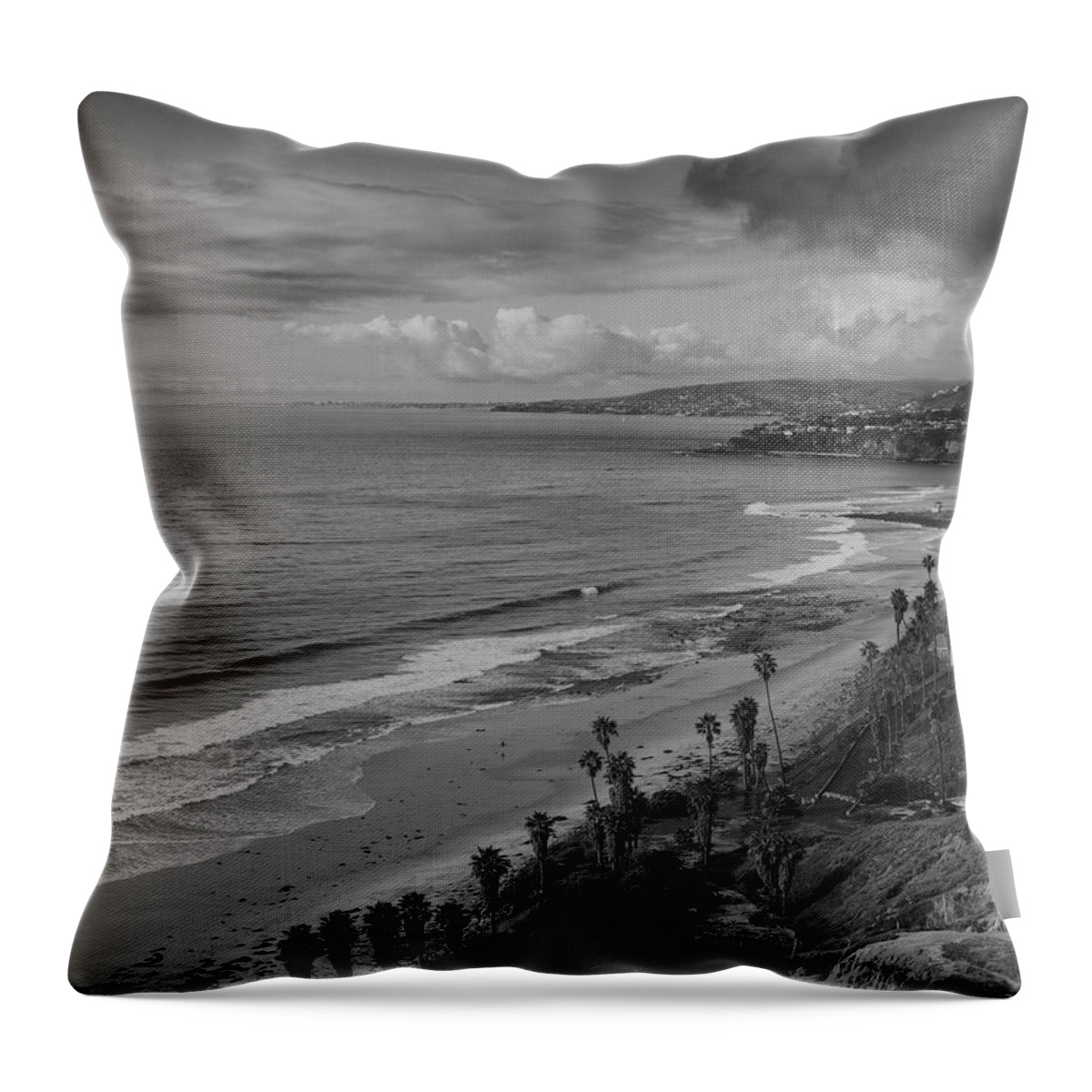 Dana Point Throw Pillow featuring the photograph Strands Beach with Brig Pilgrim by Cliff Wassmann