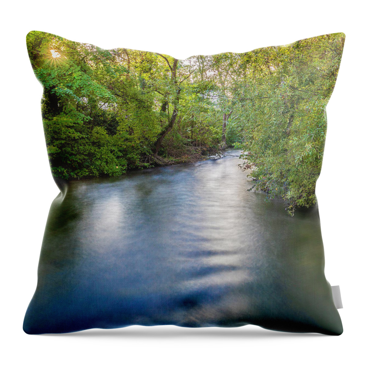 Stream Throw Pillow featuring the photograph Stream with smooth water by Fabiano Di Paolo