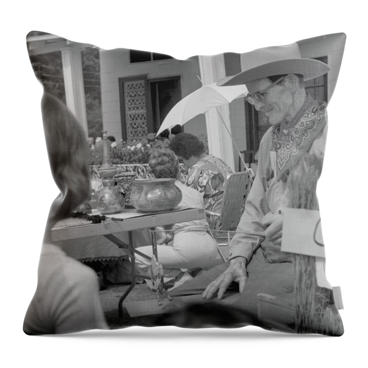 Georgia Throw Pillow featuring the photograph Street Performer, Roswell, 1974 by John Simmons
