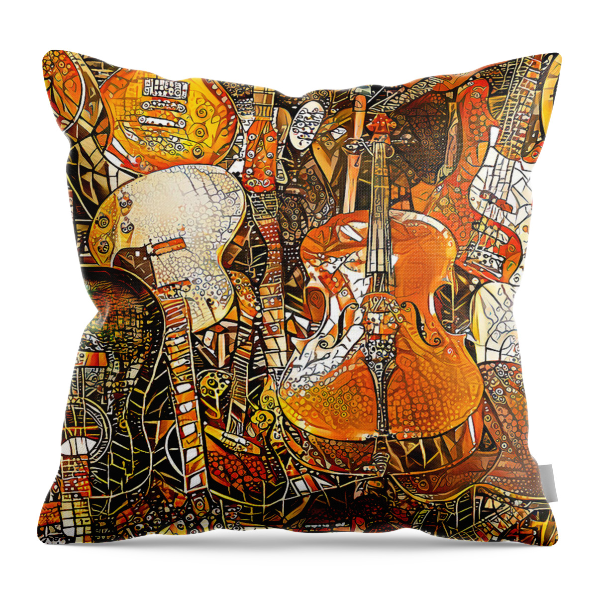 Wingsdomain Throw Pillow featuring the photograph String Instruments in Contemporary Art 20210216 by Wingsdomain Art and Photography