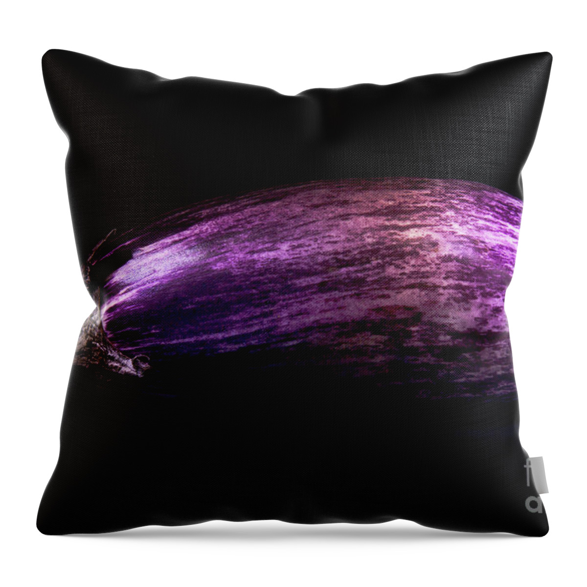Eggplant Throw Pillow featuring the photograph Striped Eggplant by Elisabeth Lucas