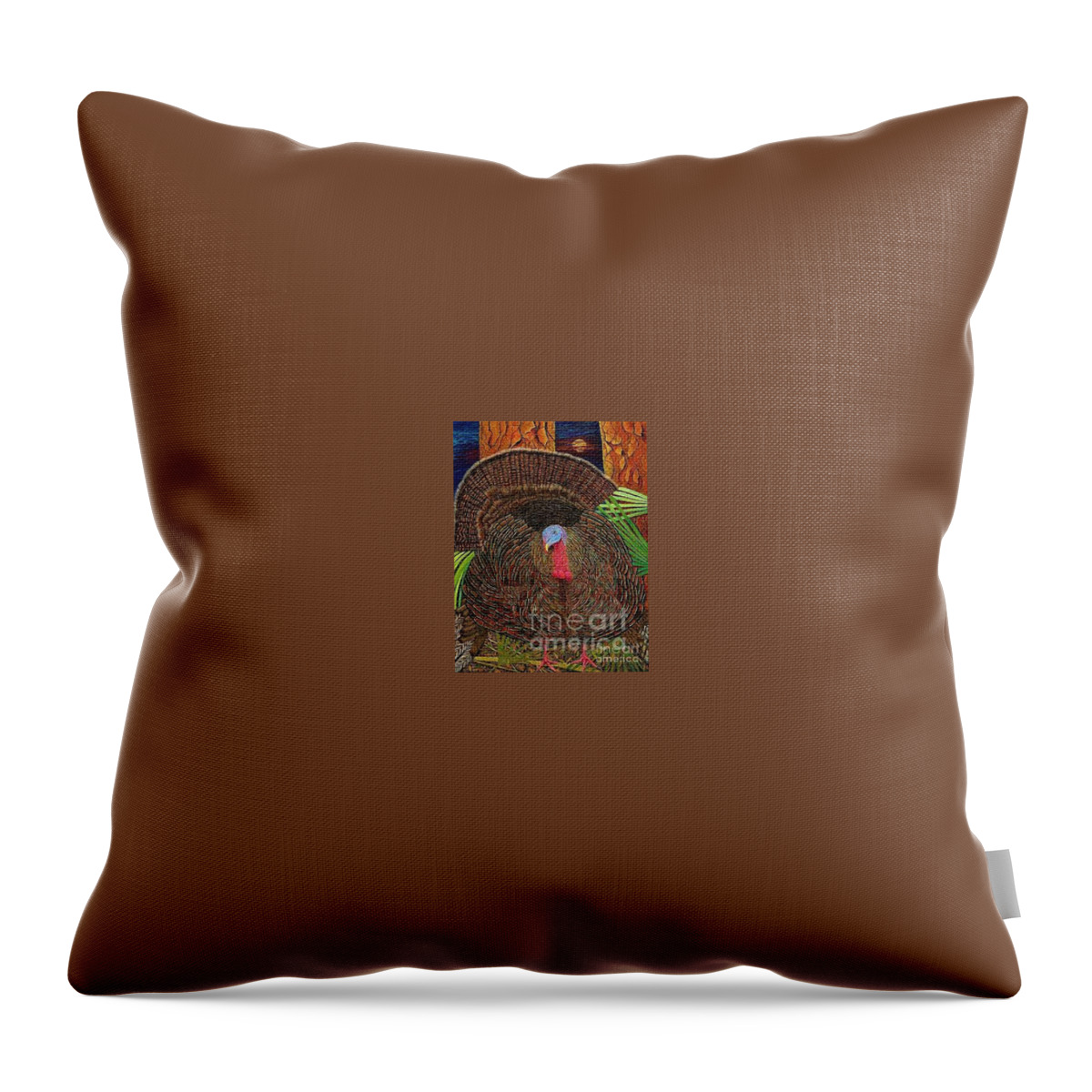Turkey Throw Pillow featuring the painting Strut by David Joyner