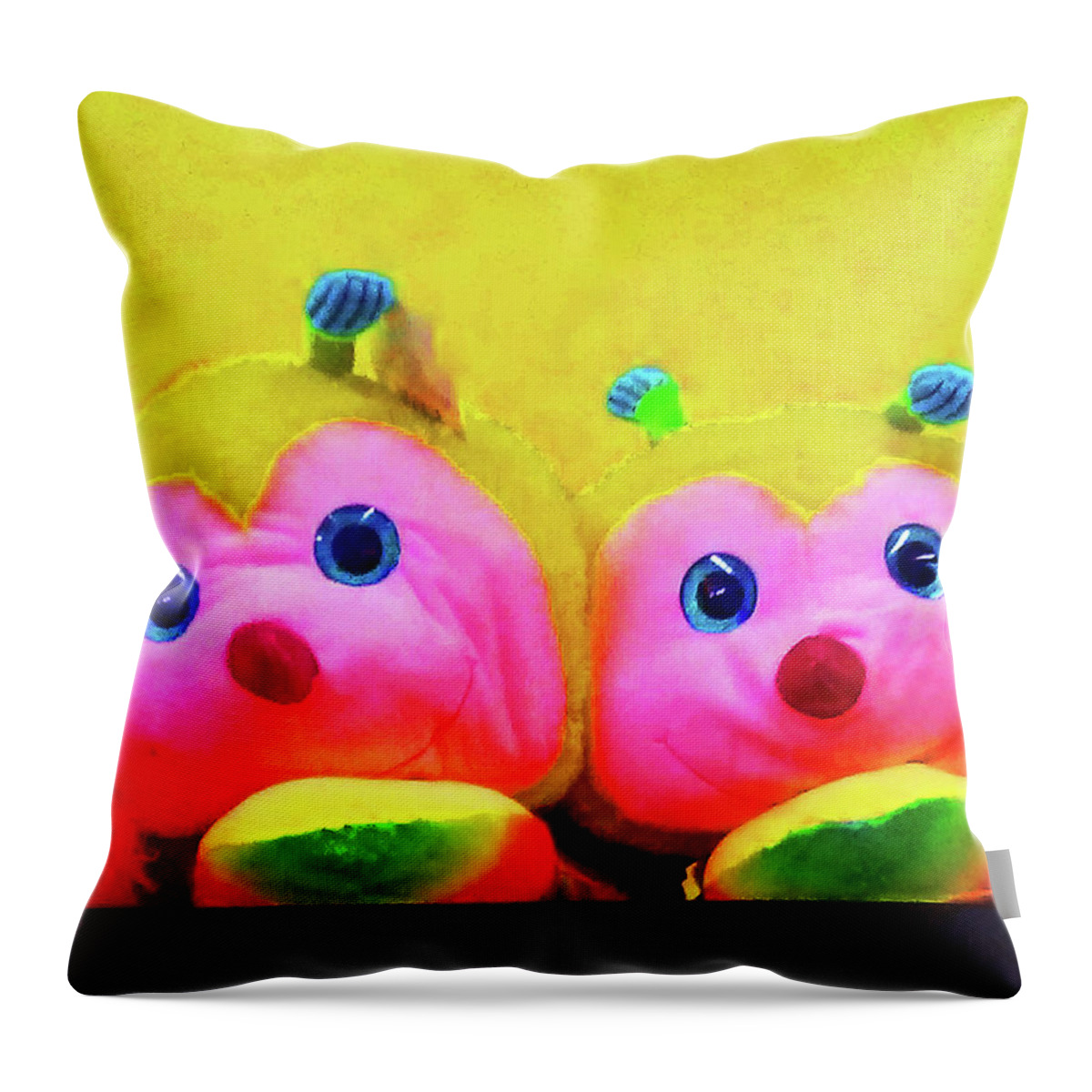 Toys Throw Pillow featuring the photograph Stuffed Bees by Andrew Lawrence