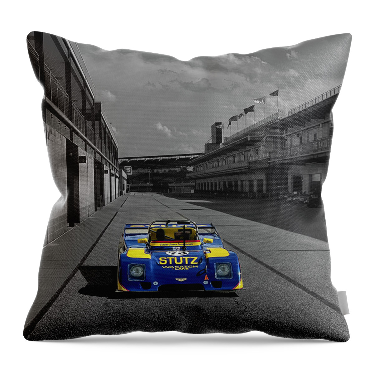  Throw Pillow featuring the photograph Stutz Racing by Josh Williams