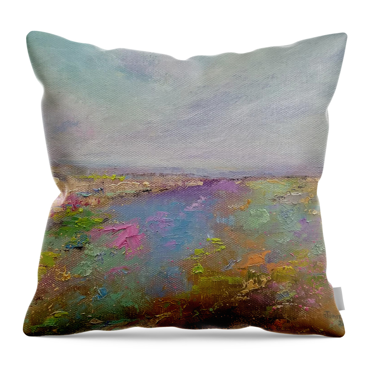 Landscape Throw Pillow featuring the painting Sublime Moments by Judith Rhue