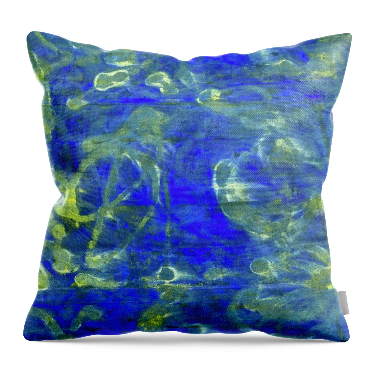 Abstract Throw Pillow featuring the painting Submergence by Michael Lightsey