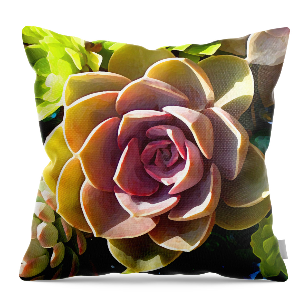 Succulent Throw Pillow featuring the photograph Succulent Pond 5 by Amy Vangsgard
