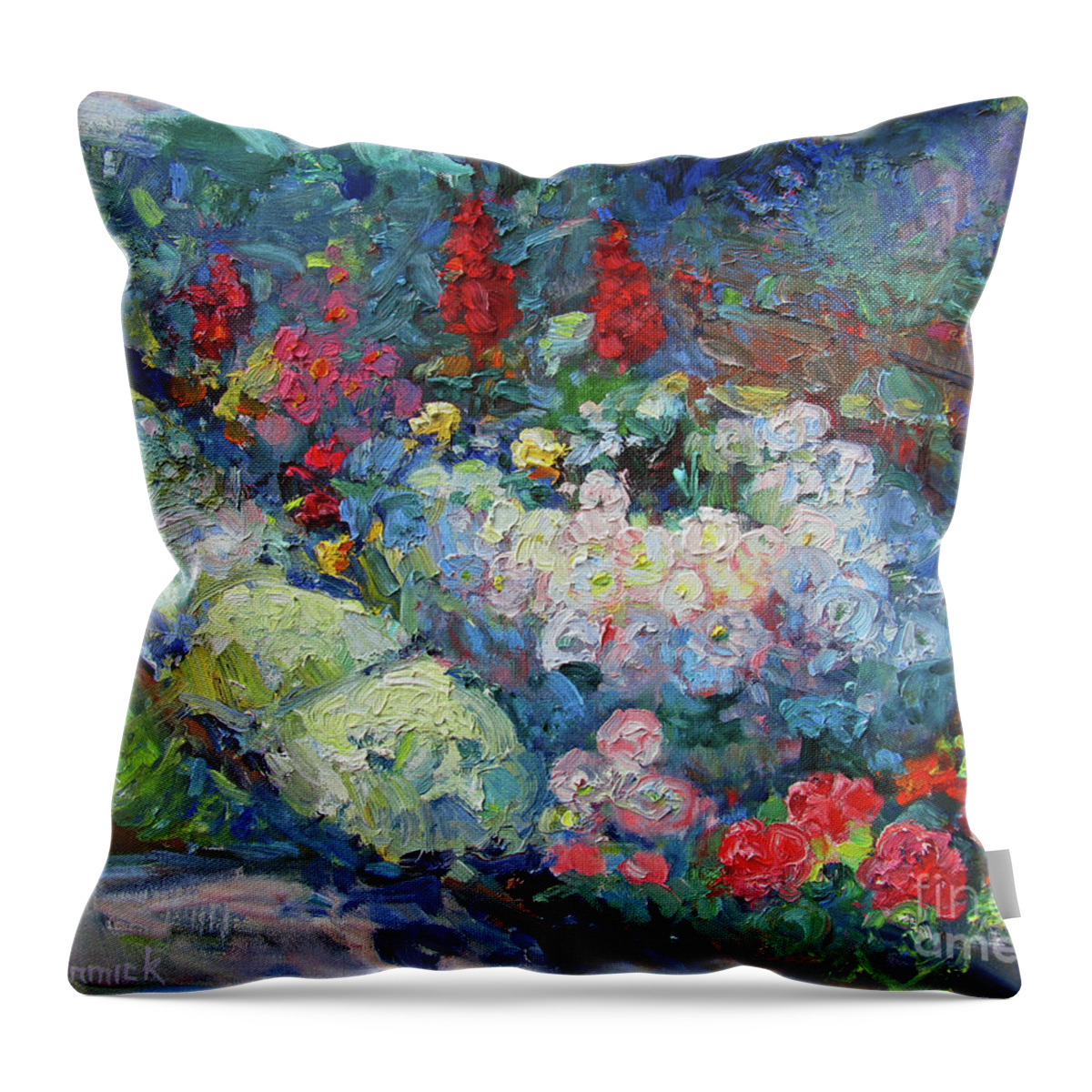 Plein Air Throw Pillow featuring the painting Summer Boquet by John McCormick