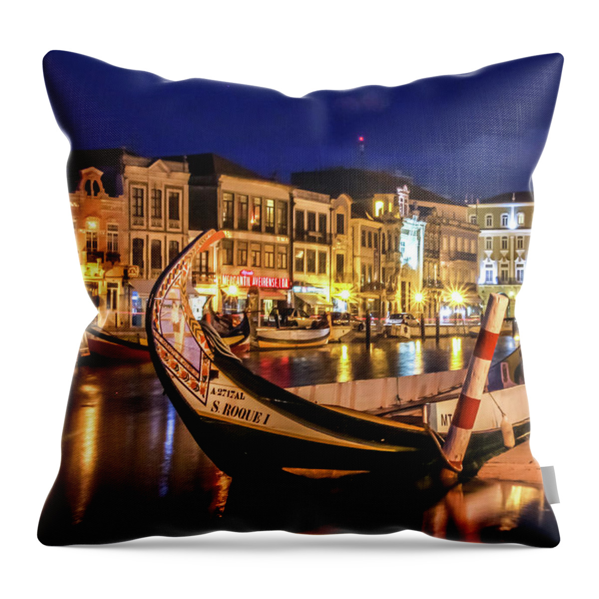Cory Throw Pillow featuring the photograph Summer Evening, Portugal by Tom and Pat Cory