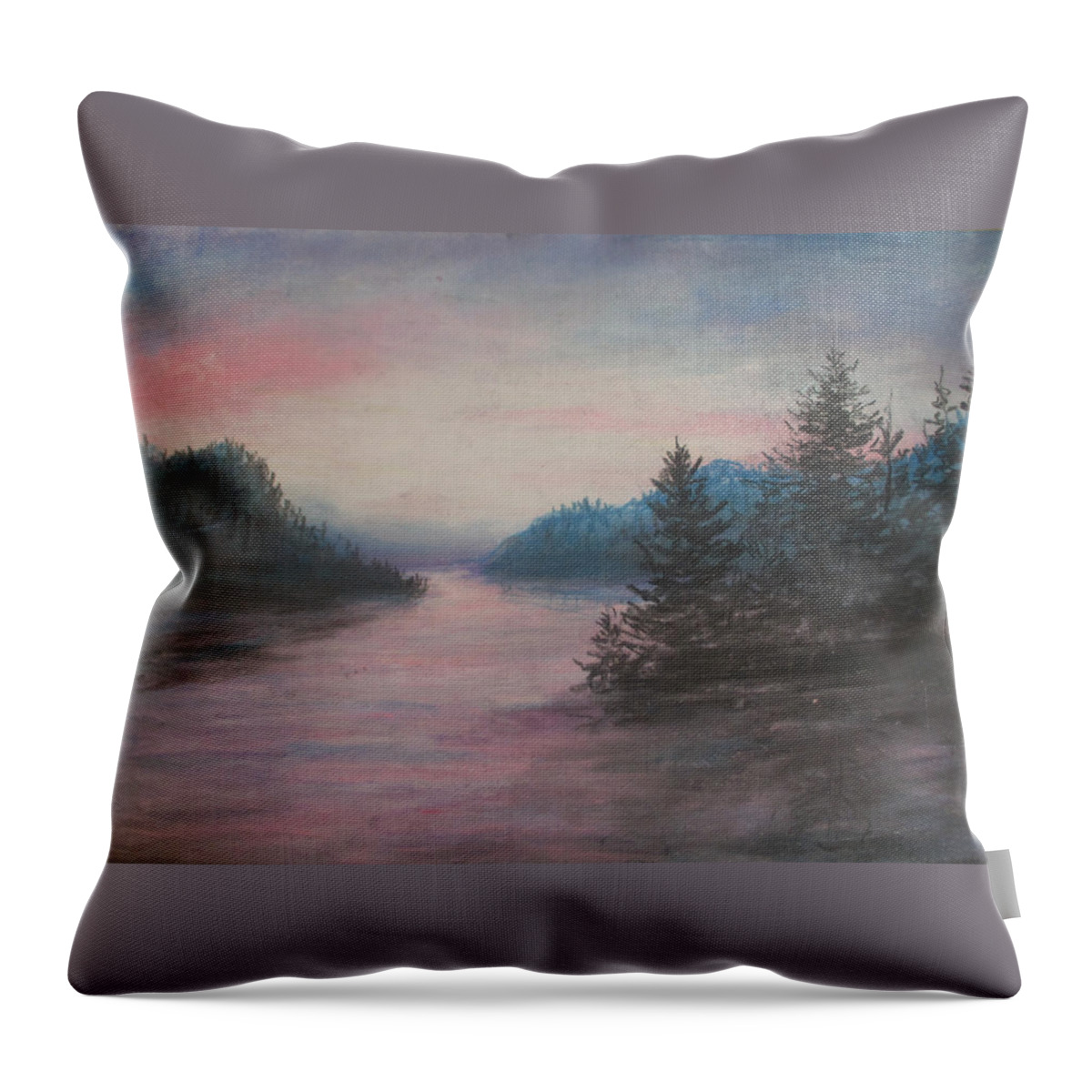 Pink Sunset Throw Pillow featuring the painting Summer Gaze by Jen Shearer