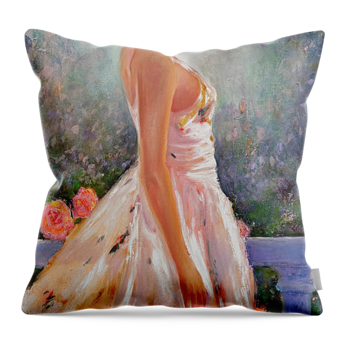 Summer In Provence Throw Pillow featuring the painting Summer in Provence by Michael Rock