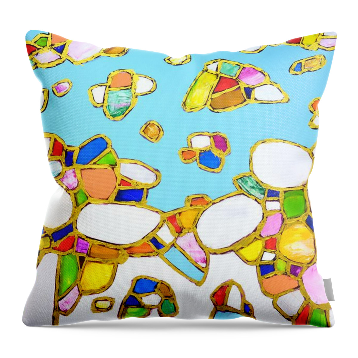 Stones Throw Pillow featuring the painting 	Summer. by Iryna Kastsova