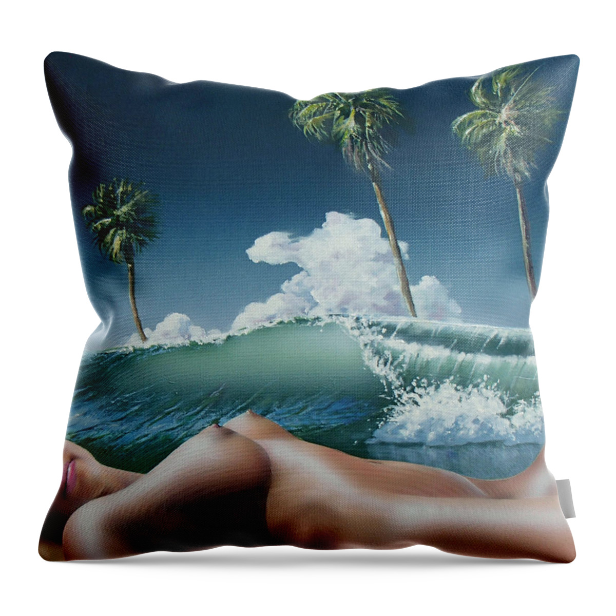 Ocean Throw Pillow featuring the painting Summer by Philip Fleischer