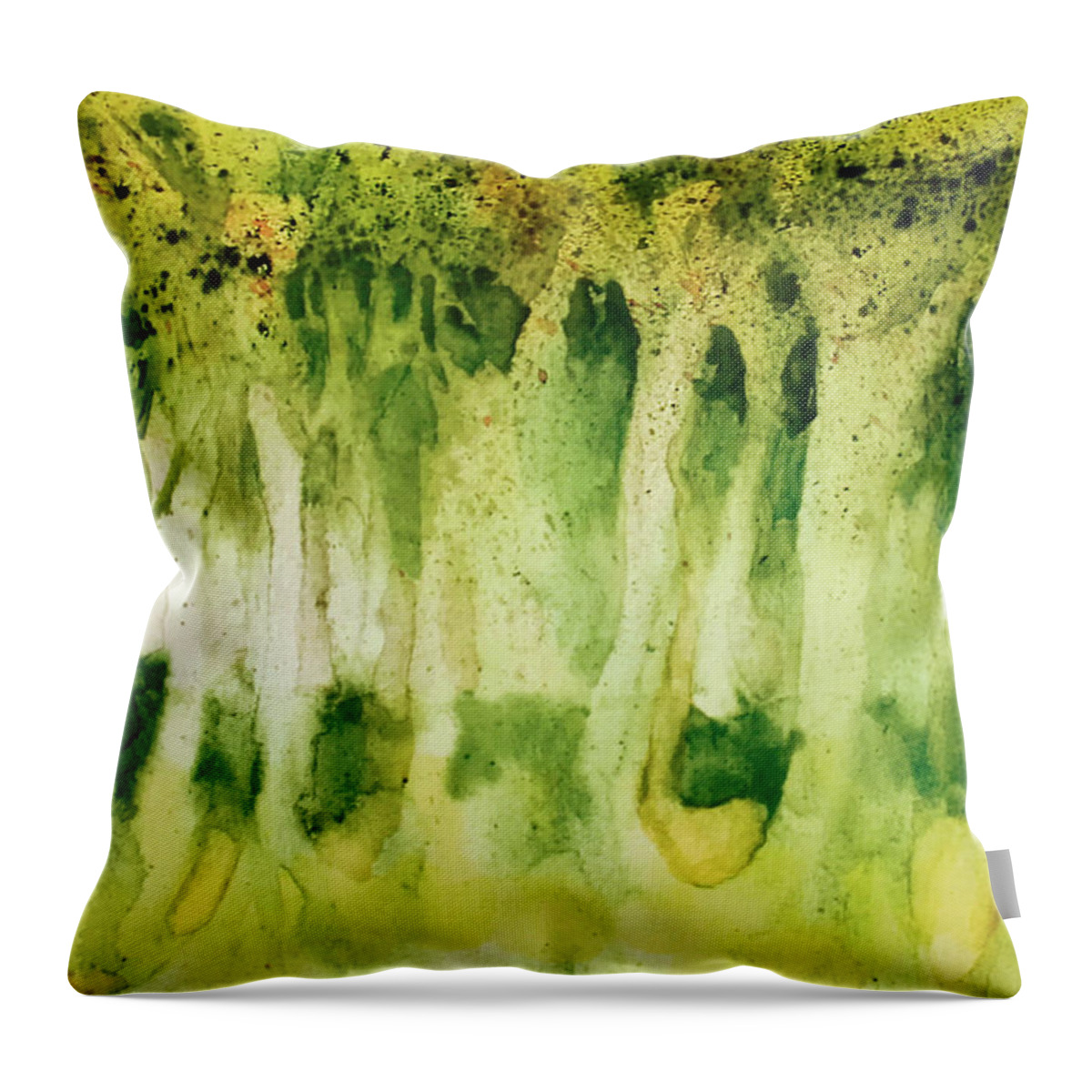 Watercolor Throw Pillow featuring the painting Summer Rain by Judy Frisk