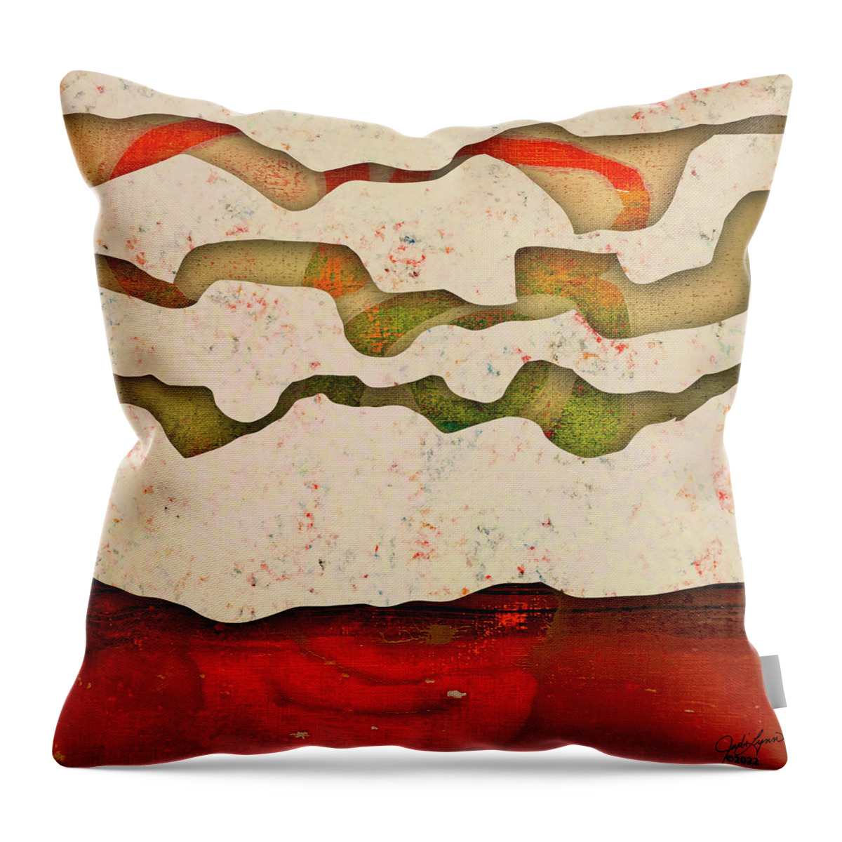 Digital Collage Throw Pillow featuring the digital art Summer Sky by Judi Lynn