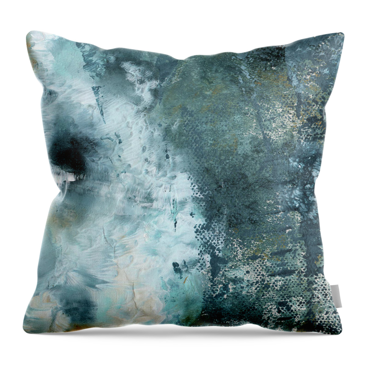 Abstract Throw Pillow featuring the painting Summer Storm- Abstract Art by Linda Woods by Linda Woods