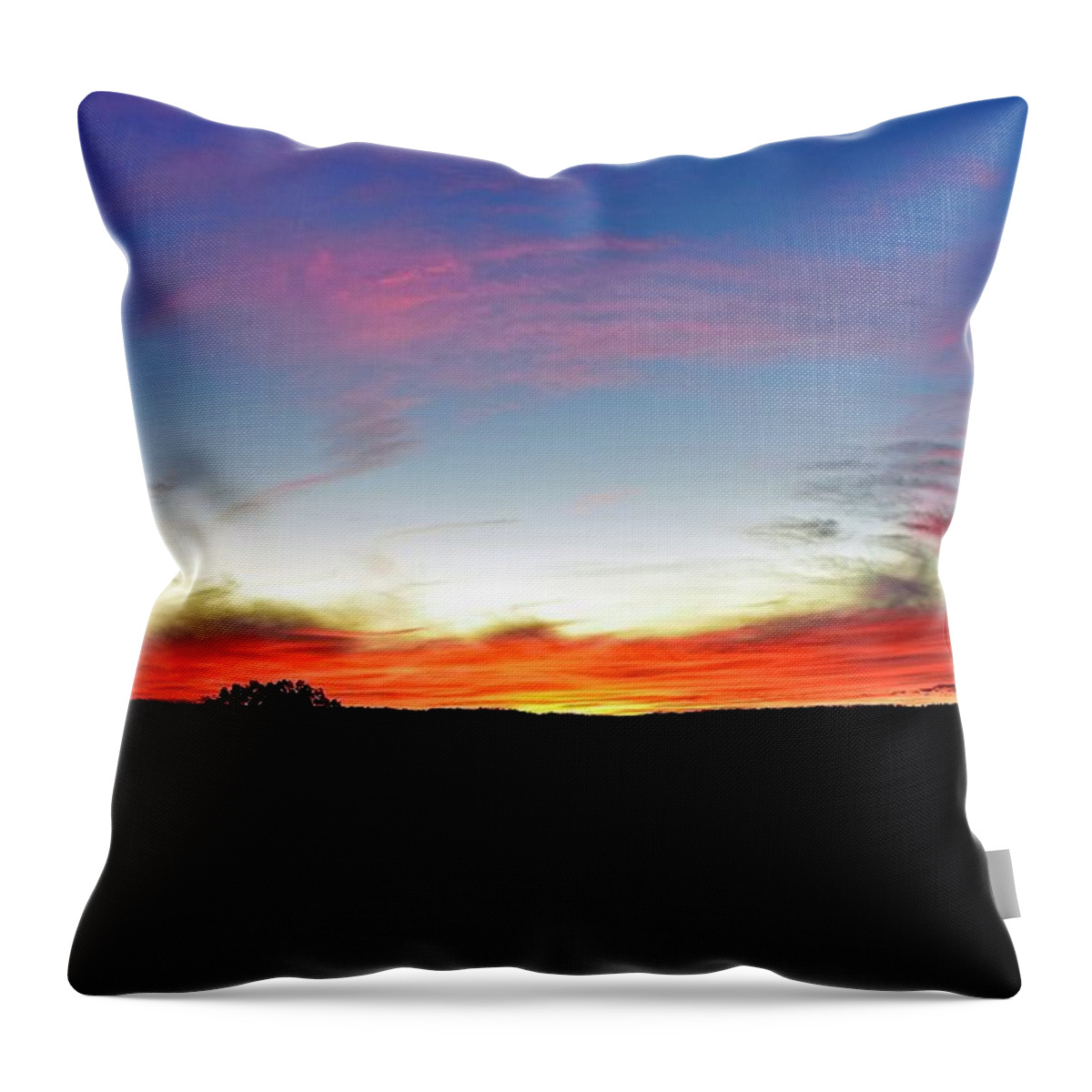Sunset Throw Pillow featuring the photograph Summer sunset in Shrewsbury, MA by Monika Salvan
