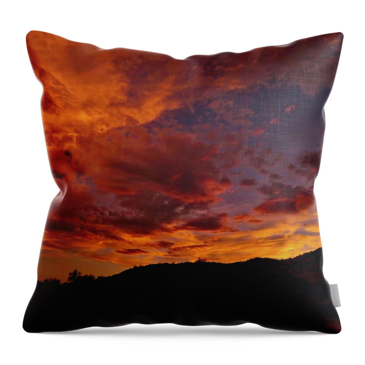 Sky Throw Pillow featuring the photograph Summer Sunset in the Sonoran Desert by Judy Kennedy