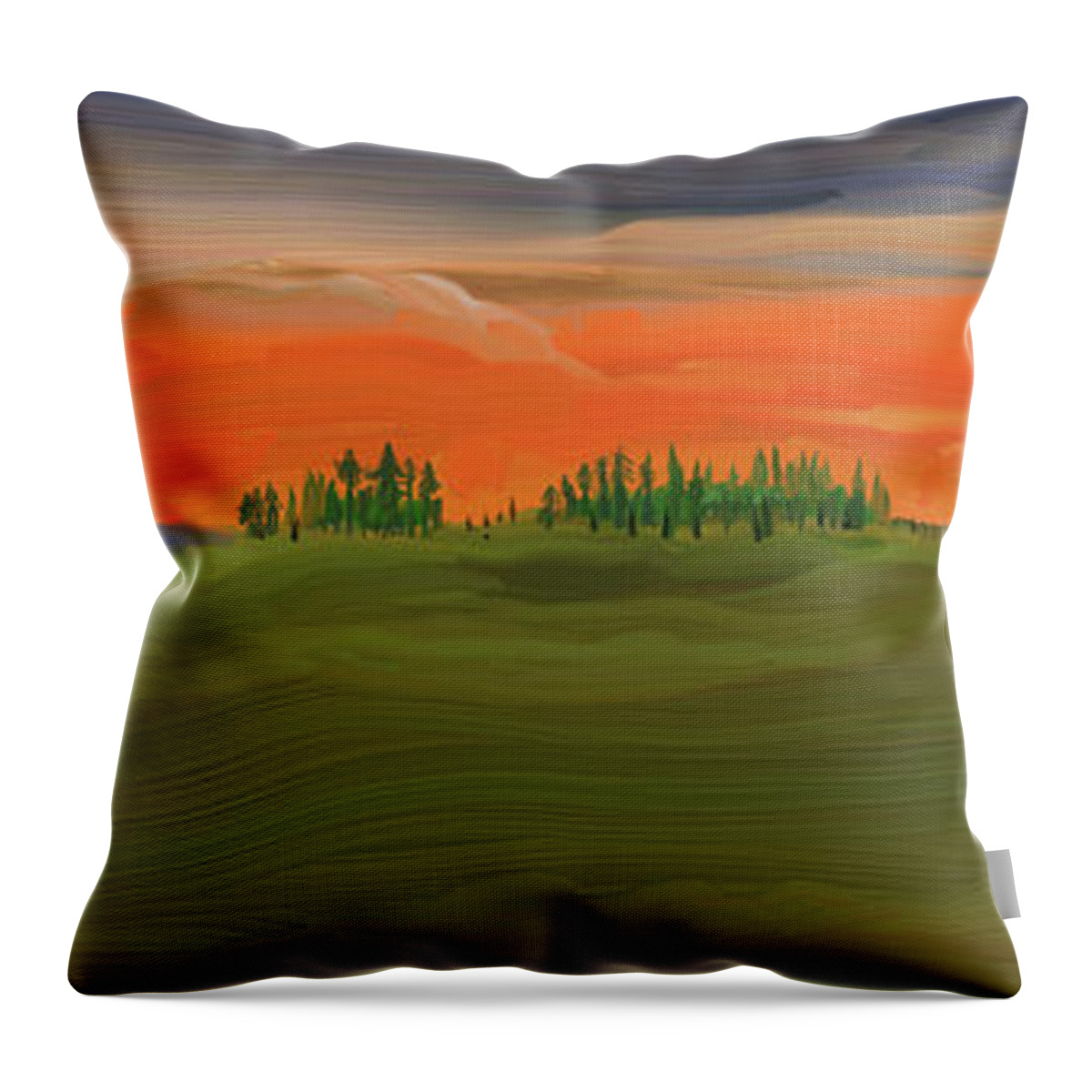 Sunset Throw Pillow featuring the digital art Summer Sunset Painting by Kae Cheatham