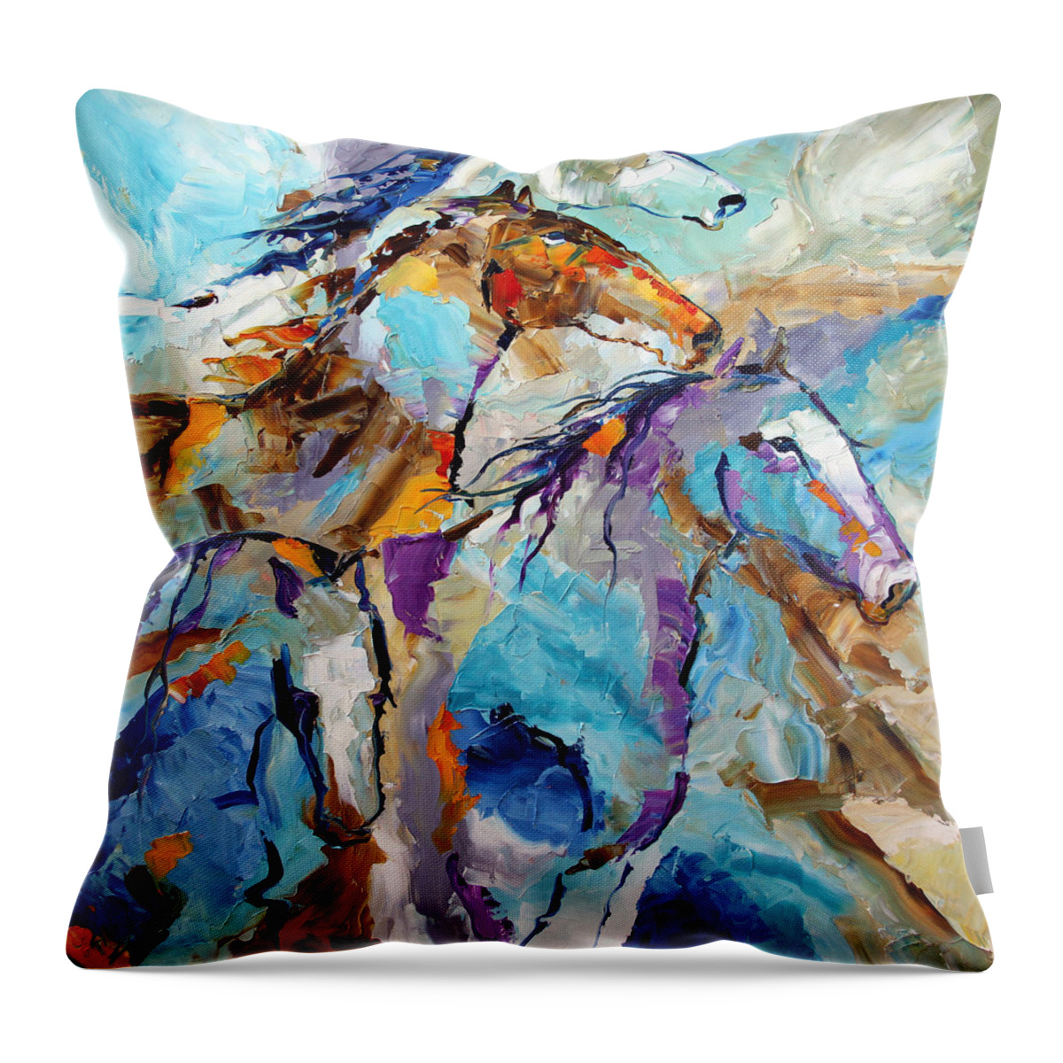 Summer Winds Throw Pillow featuring the painting Summer Winds by Laurie Pace