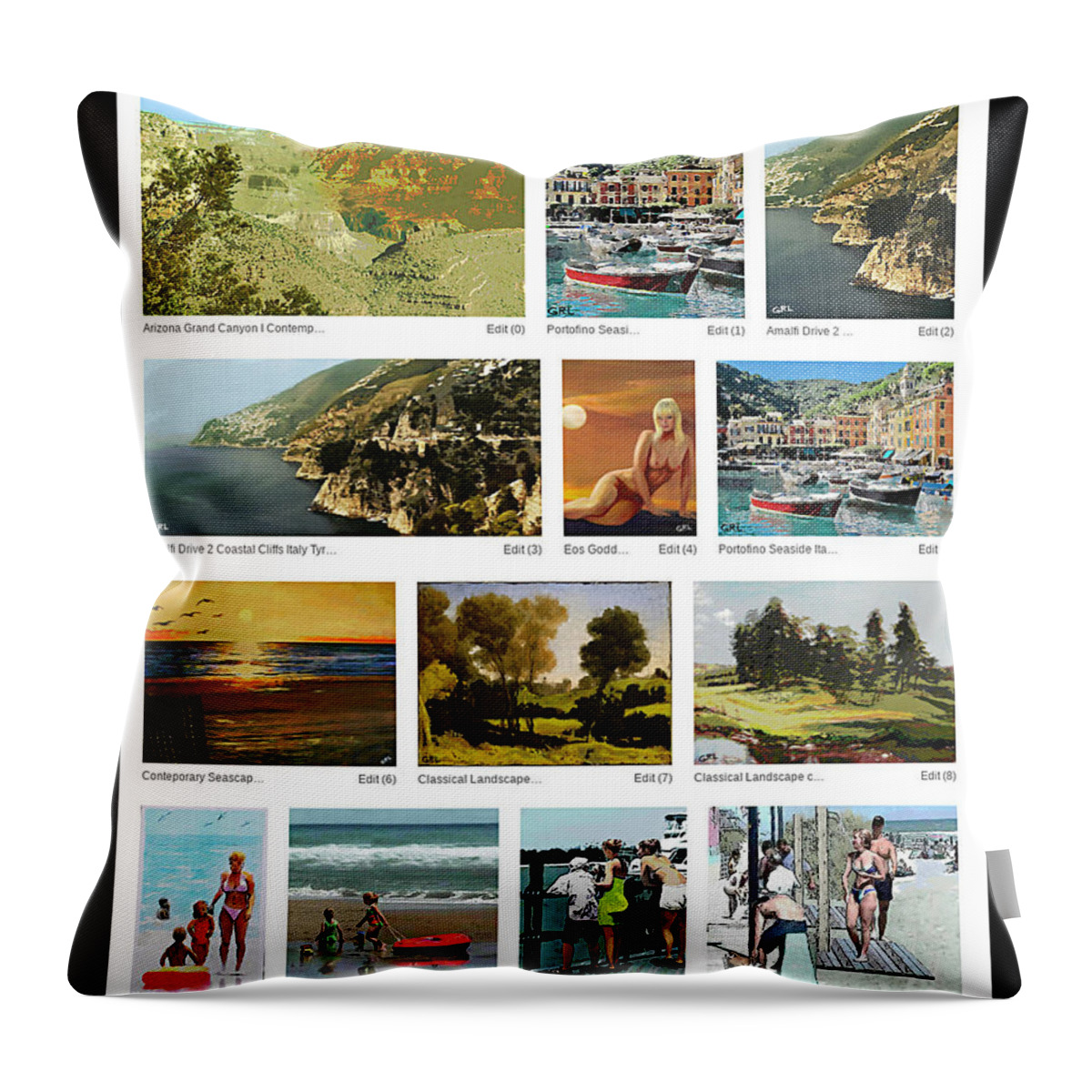 Oil Paintings Throw Pillow featuring the painting Summertime Artworks 2022 I Original Art by G. Linsenmayer by G Linsenmayer