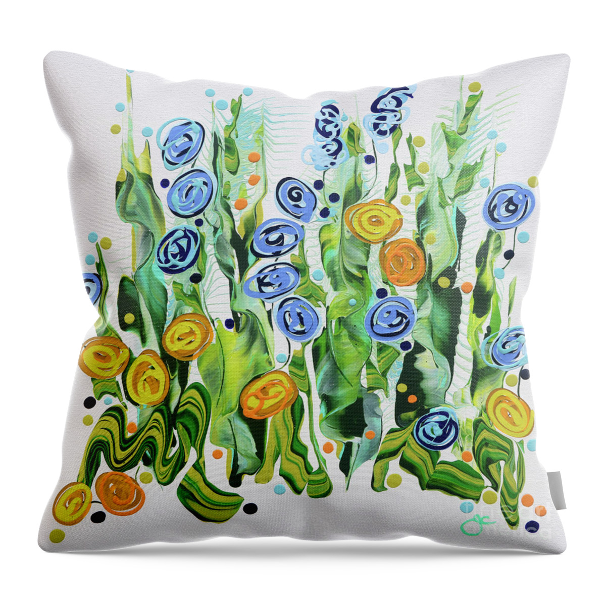  Throw Pillow featuring the painting Summertime by Jane Crabtree