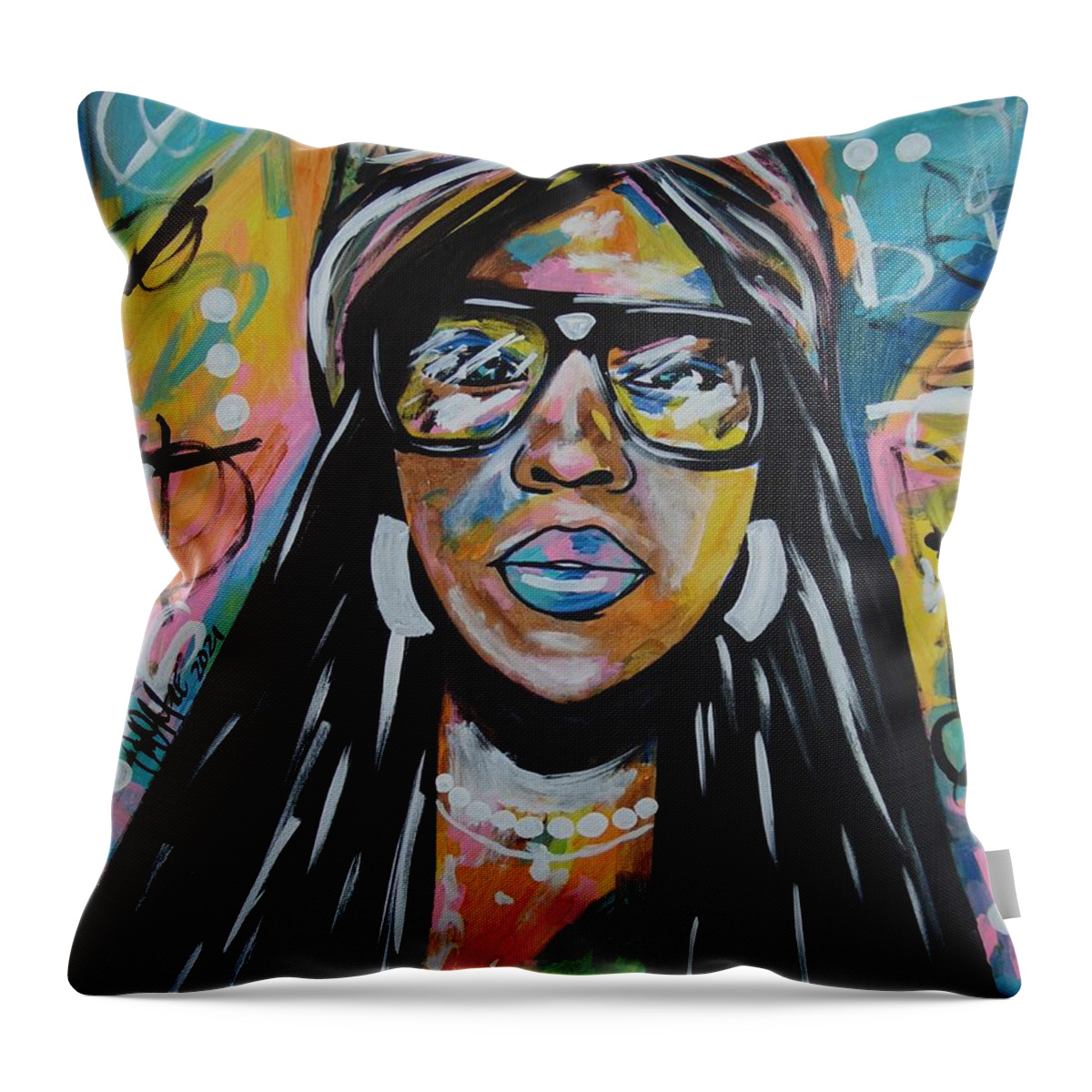 Woman Throw Pillow featuring the painting Summertyme Fine by Antonio Moore