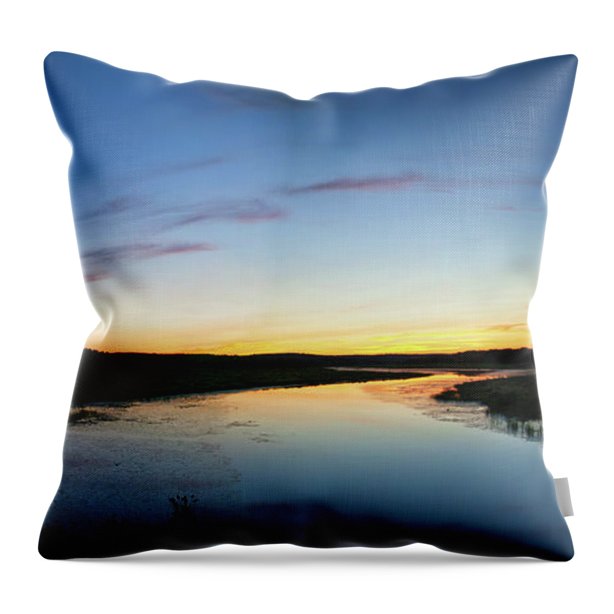 Quabaog River Throw Pillow featuring the photograph Sun and Moon by David Pratt