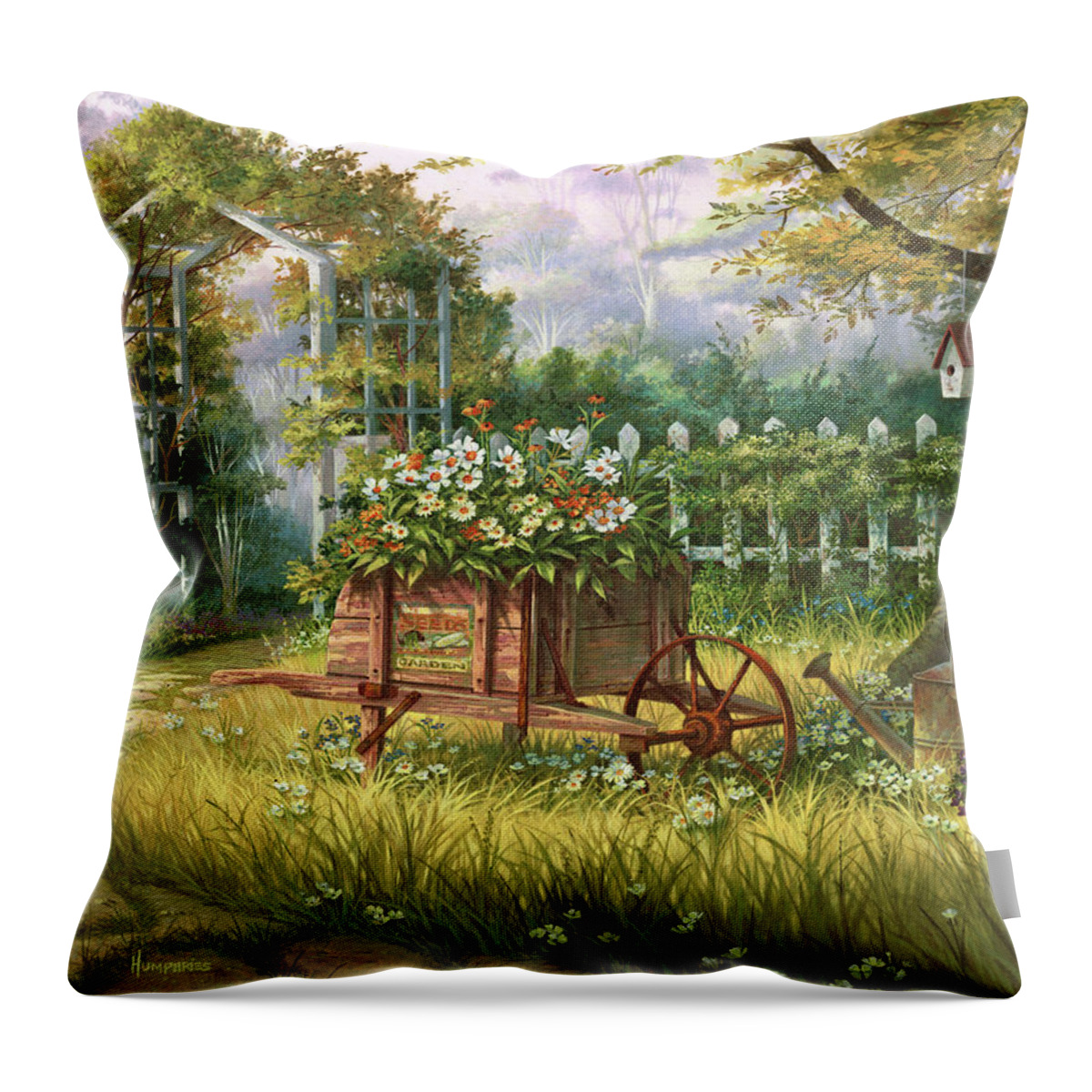 Michael Humphries Throw Pillow featuring the painting Sun Drenched by Michael Humphries