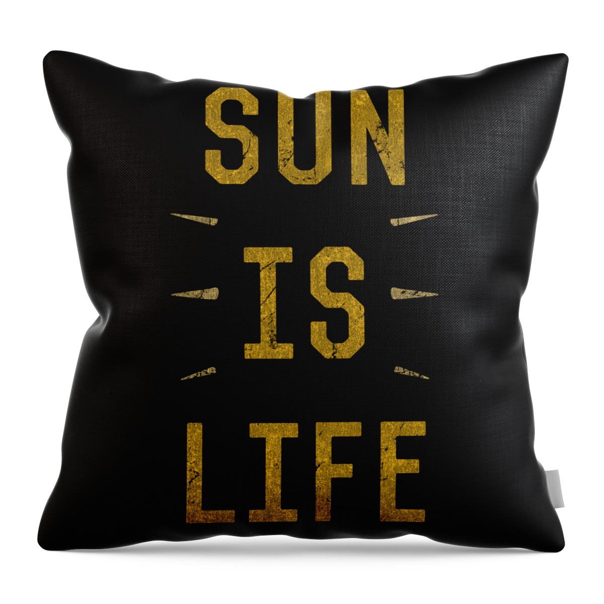 Funny Throw Pillow featuring the digital art Sun Is Life Beach by Flippin Sweet Gear