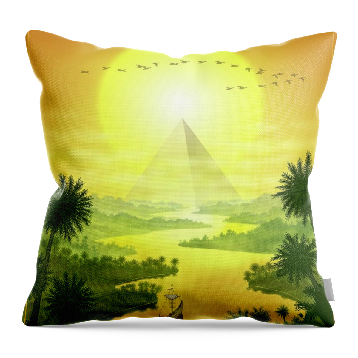 Landscape Throw Pillow featuring the digital art Sun King by Scott Ross