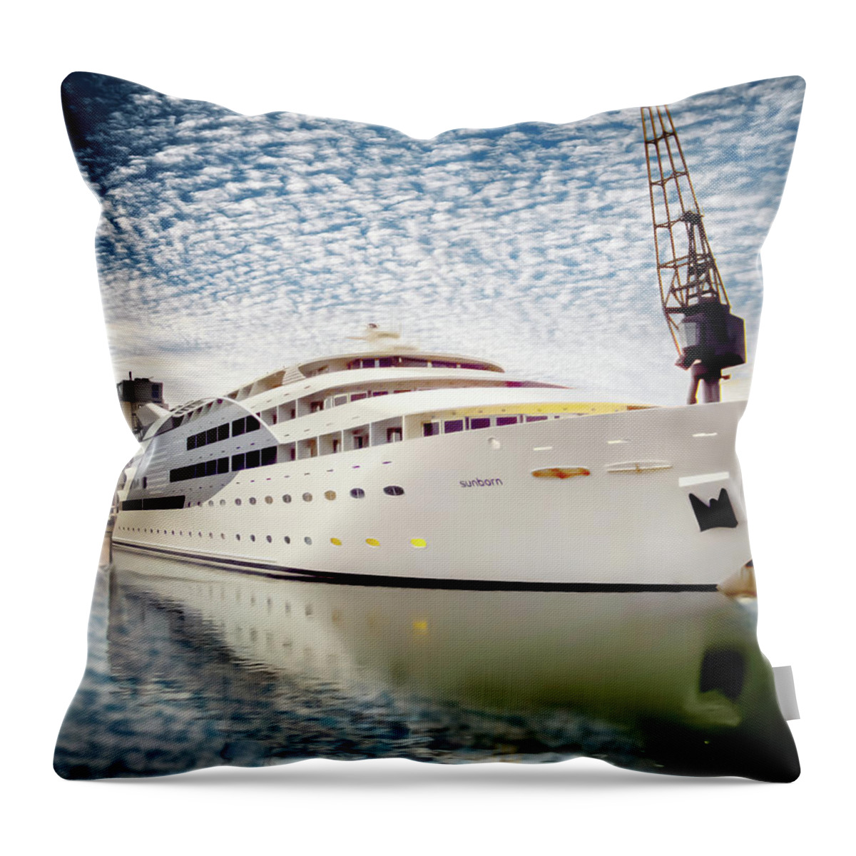 Yacht Throw Pillow featuring the photograph Sunborn by Jack Torcello