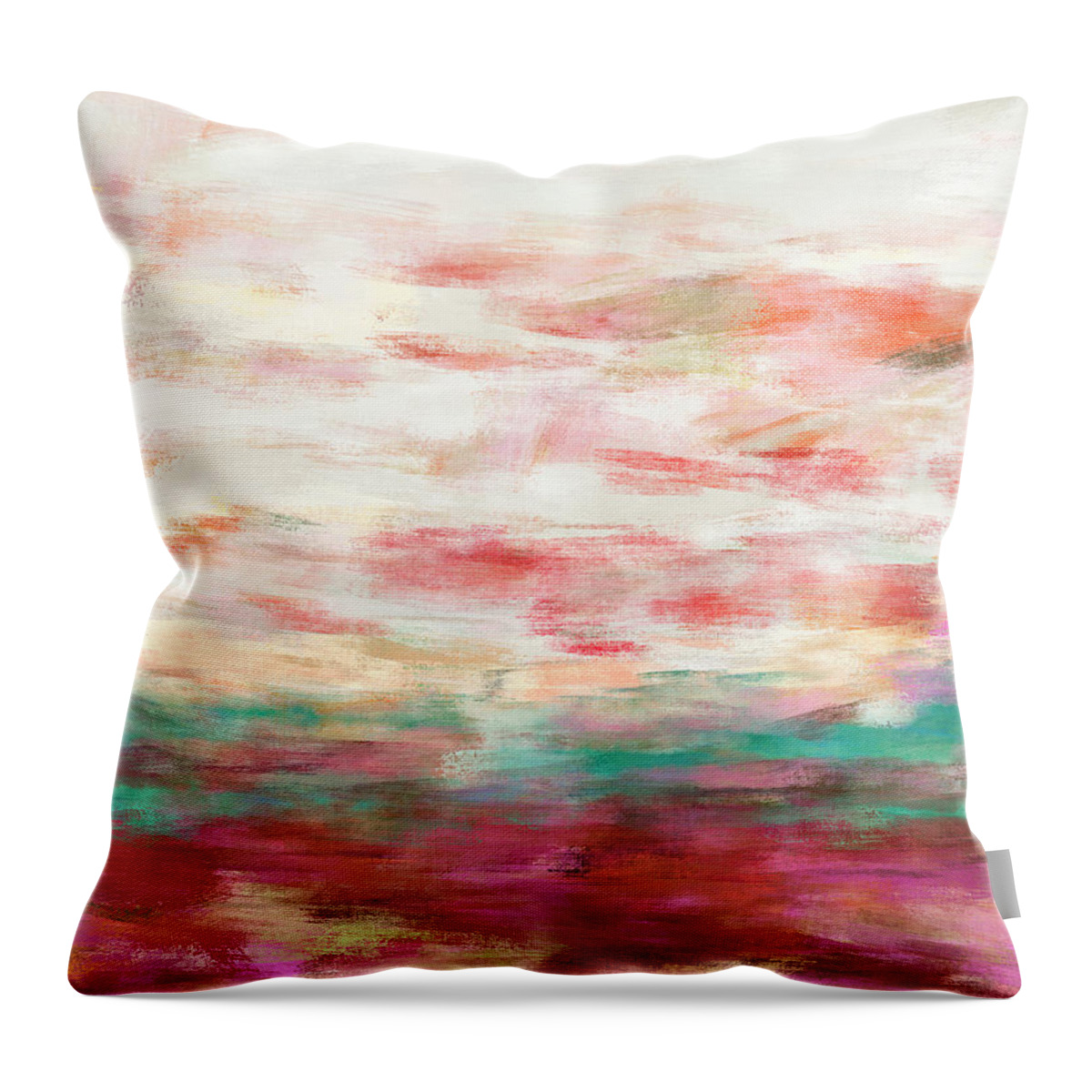 Abstract Throw Pillow featuring the painting Sunday Morning- Art by Linda Woods by Linda Woods