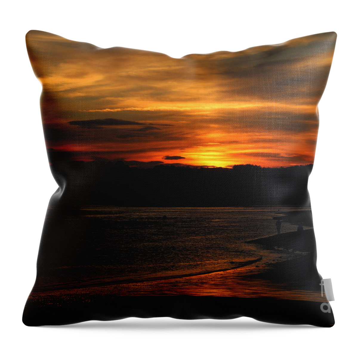 Maine Throw Pillow featuring the photograph Sundown Drakes Island by Lennie Malvone