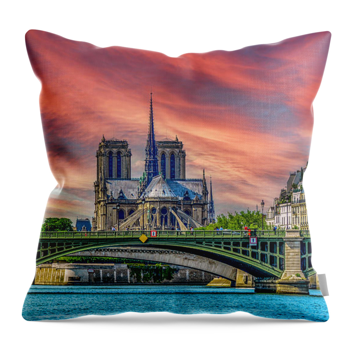 France Throw Pillow featuring the photograph Sundown in Paris by Marcy Wielfaert