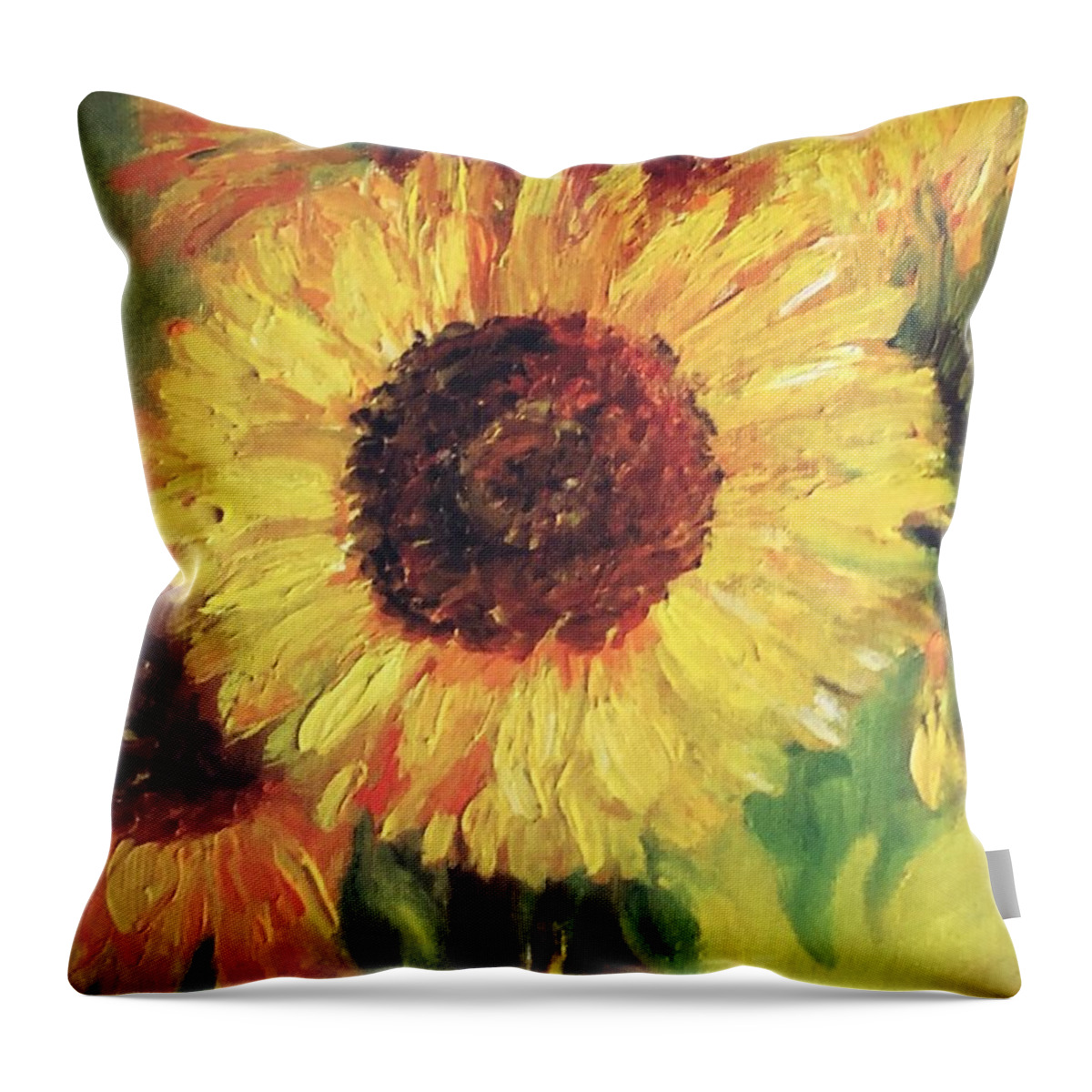 Sunflower Throw Pillow featuring the painting Sunflower by Barbara Landry