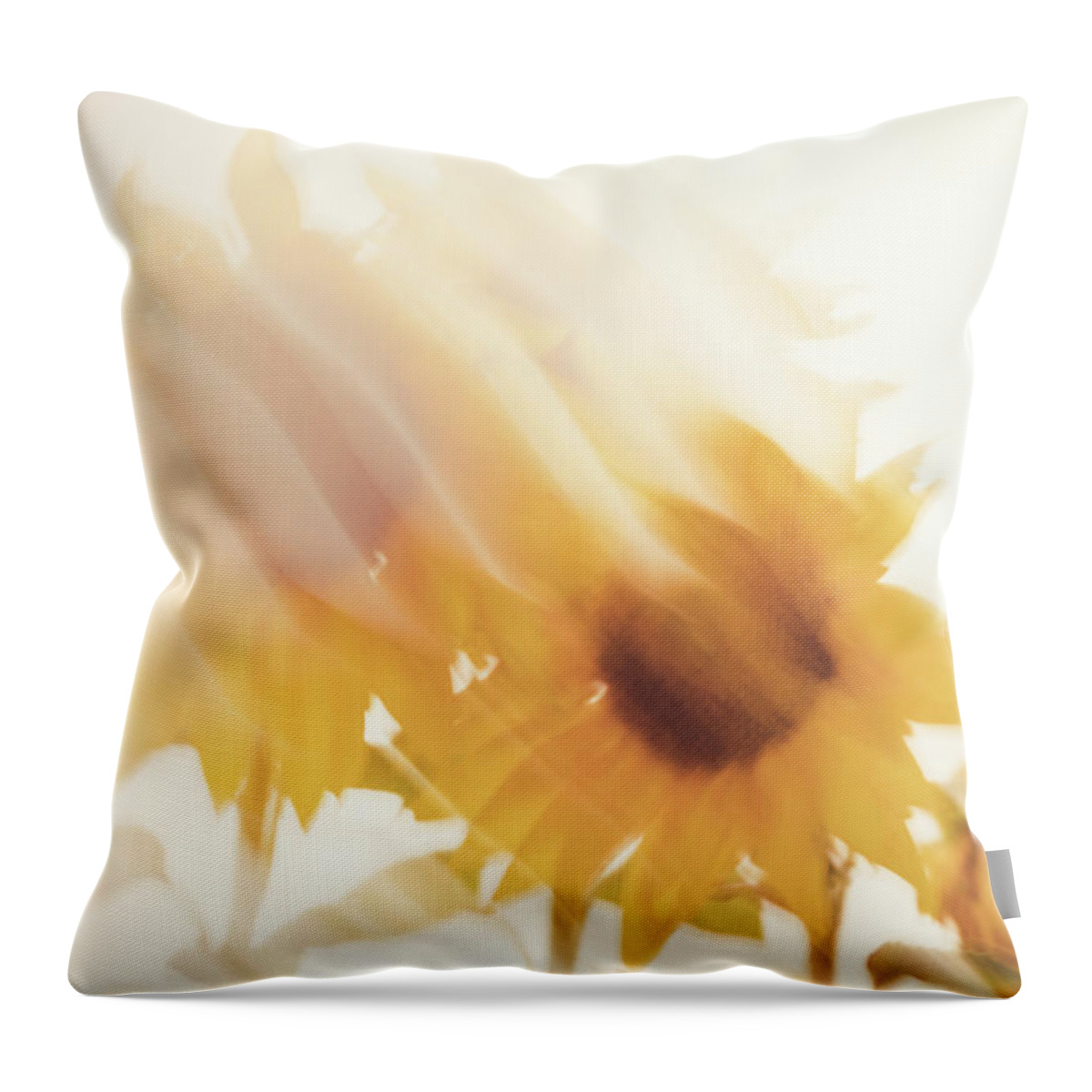 Sunflower Throw Pillow featuring the photograph Sunflower Dreams Abstract by Ada Weyland