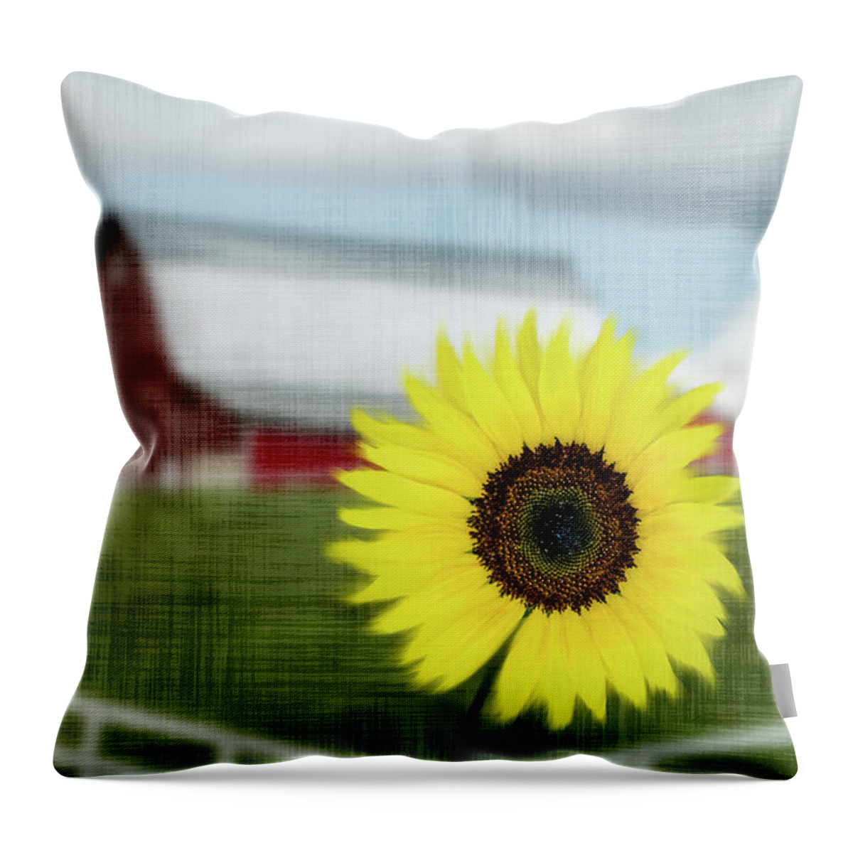 Sunflower Throw Pillow featuring the photograph Sunflower Farm by Patti Deters