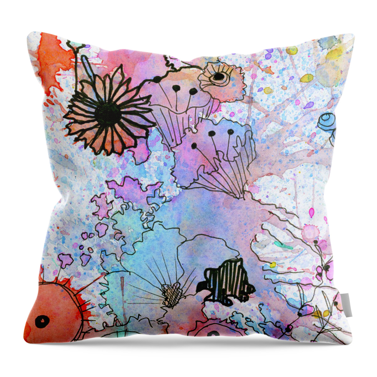  Throw Pillow featuring the painting Sunflower by Madeline Dillner