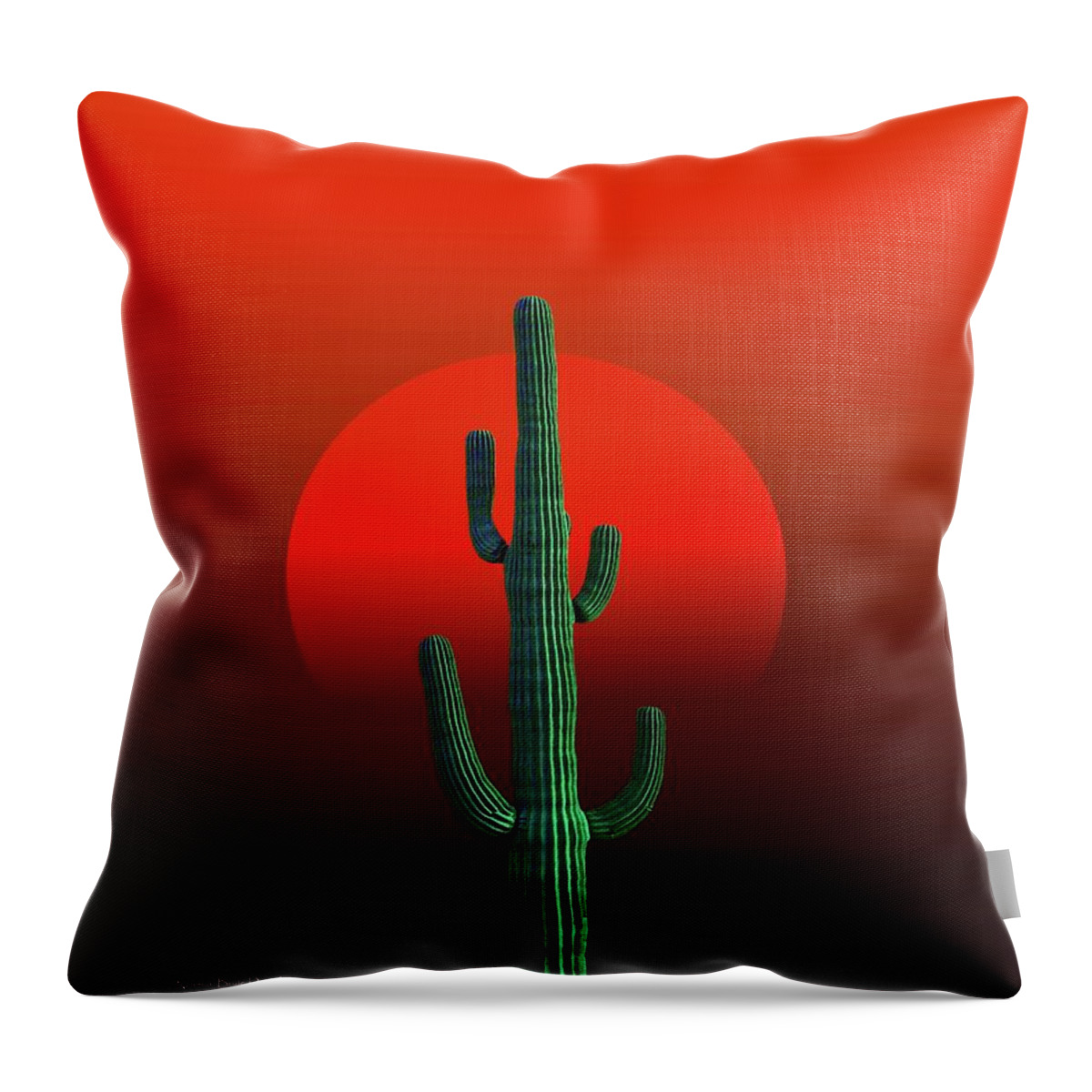 Cactus Throw Pillow featuring the digital art Sunguaro by Norman Brule