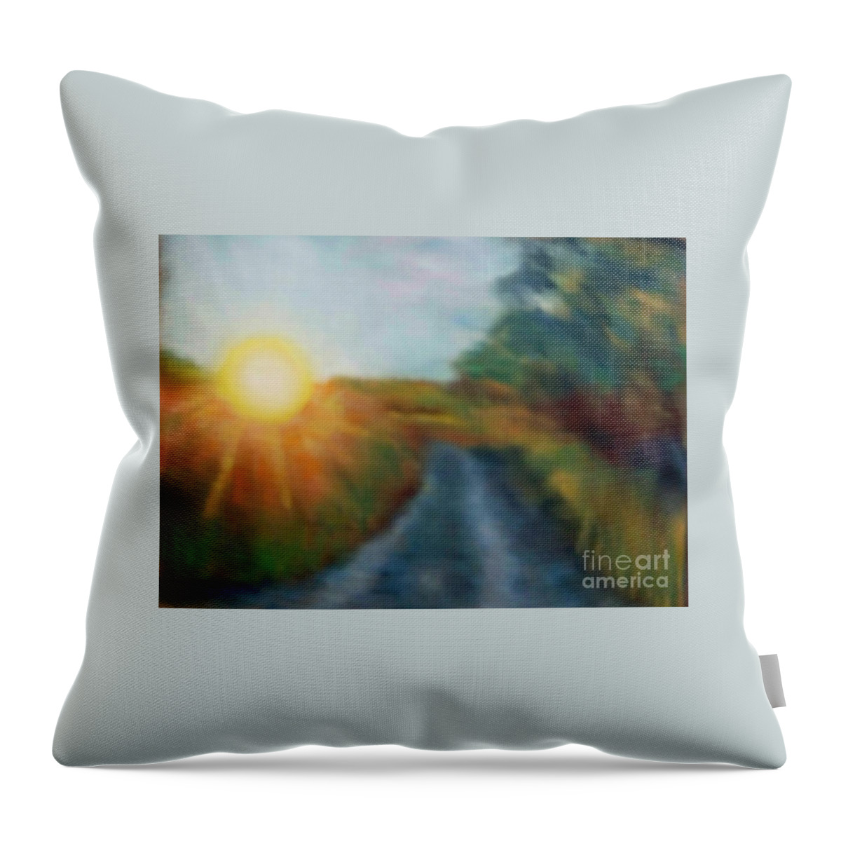  Throw Pillow featuring the pastel Sunny Side by Shirley Moravec
