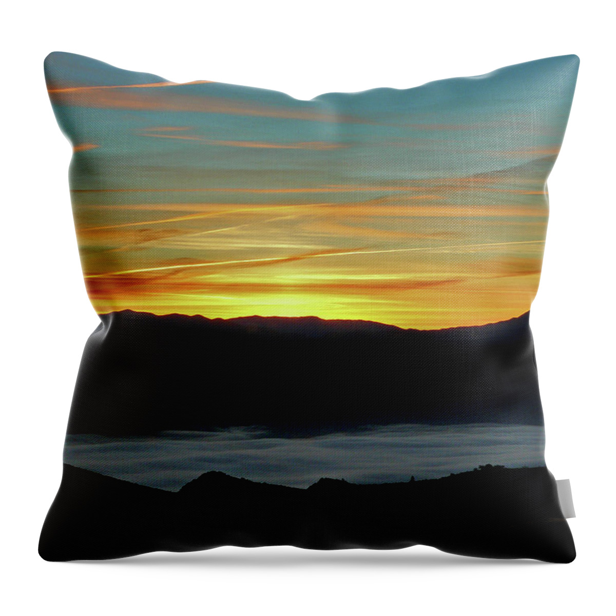 Skyscapes Throw Pillow featuring the photograph Sunrise and Clouds by Beverly Read