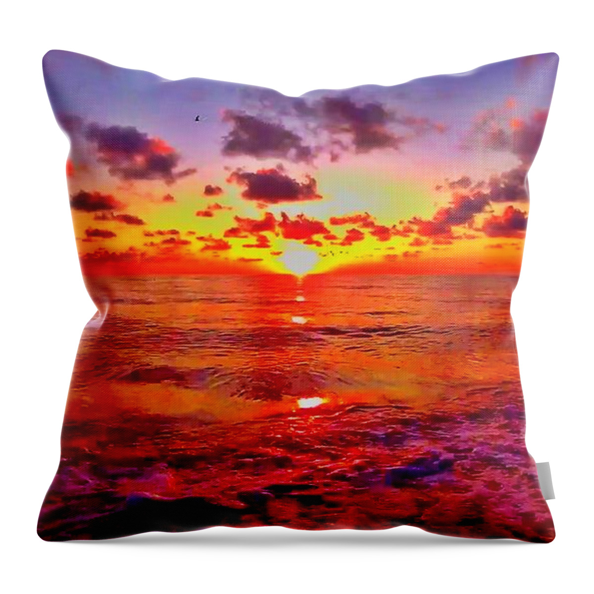 Sunrise Throw Pillow featuring the photograph Sunrise Beach 1049 by Rip Read