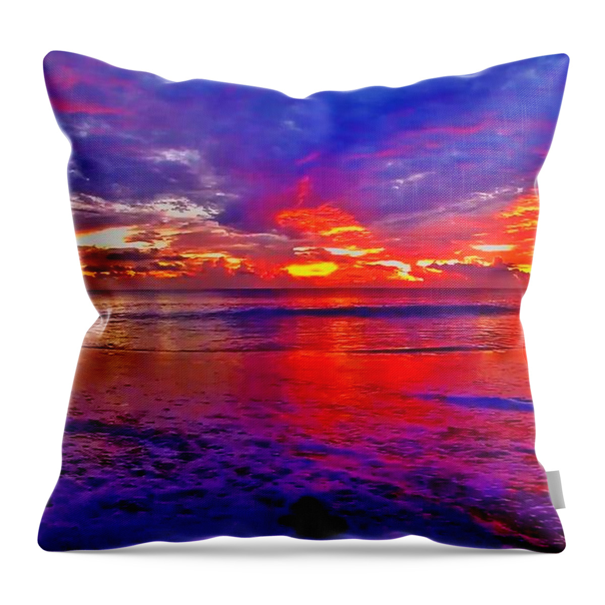 Sunrise Throw Pillow featuring the photograph Sunrise Beach 1081 by Rip Read