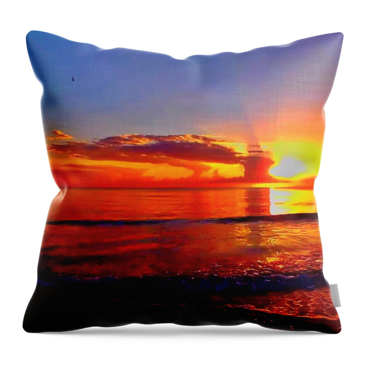 Sunrise Throw Pillow featuring the photograph Sunrise Beach 48 by Rip Read