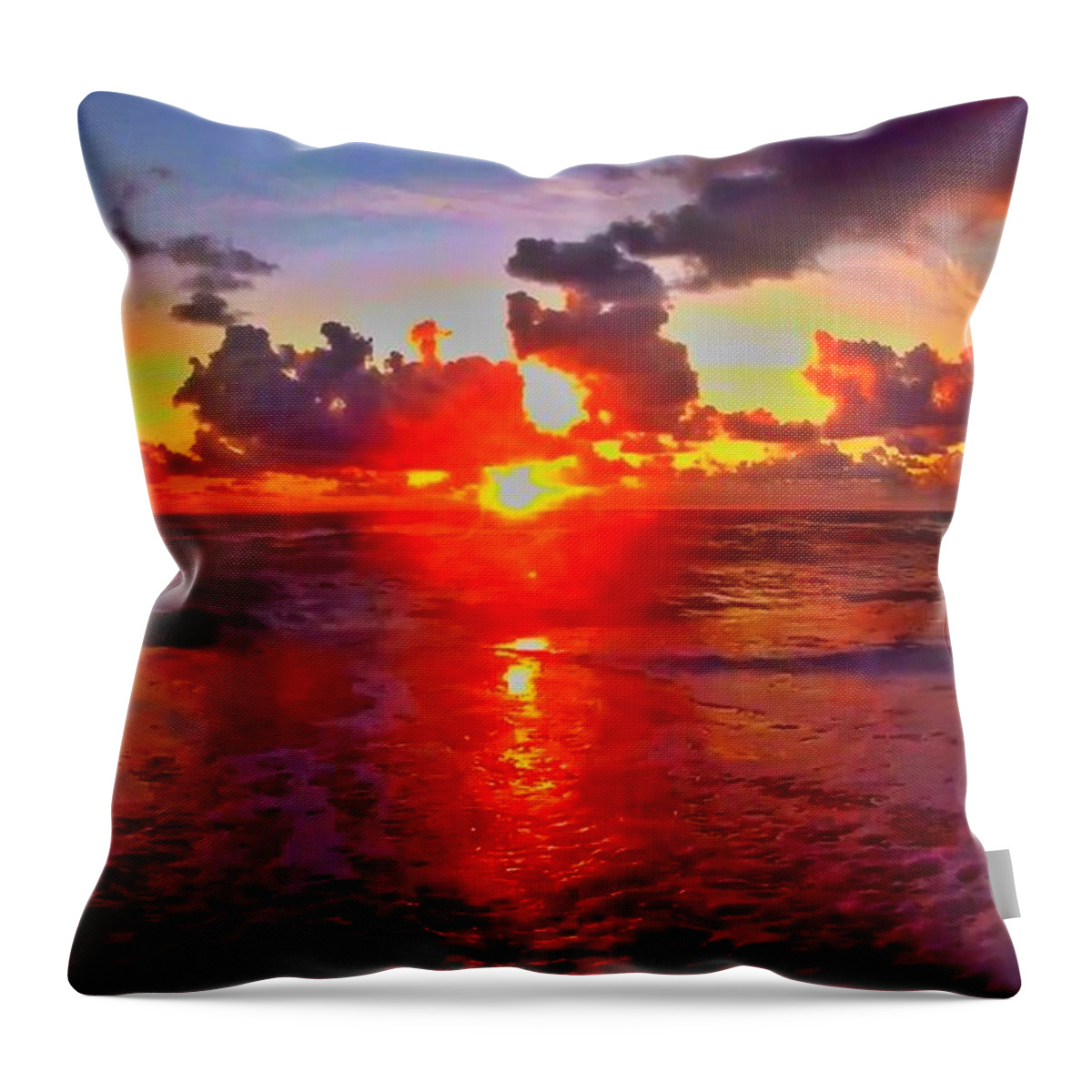Sunrise Throw Pillow featuring the photograph Sunrise Beach 856 by Rip Read