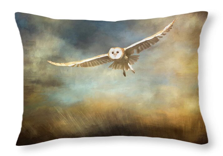 Owl Throw Pillow featuring the digital art Sunrise Flight by Nicole Wilde